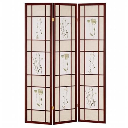 Ore International Ore International R5443 3 Panel Shoji Screen  -  Cherry R5443